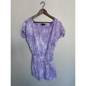 NEW Yana K womens S purple tie dye romper cover up beachy boho casual resort